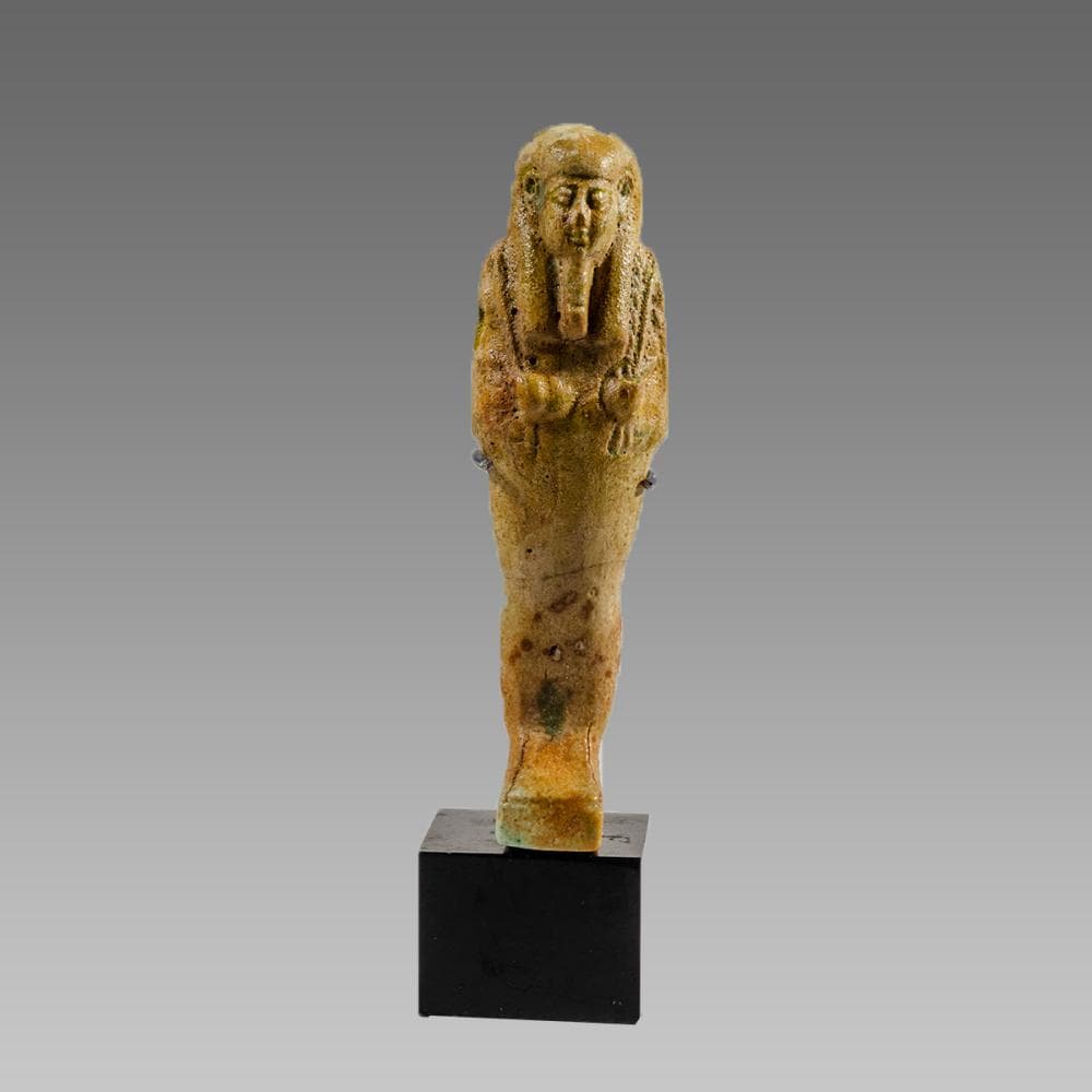Ancient Egyptian Green Faience Ushabti Late period c.664-332 BC.