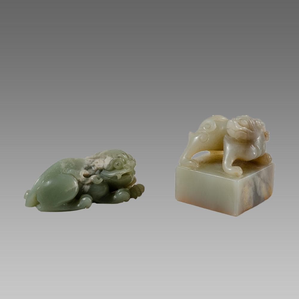 Lot of 2 Chinese Jade Dragons.