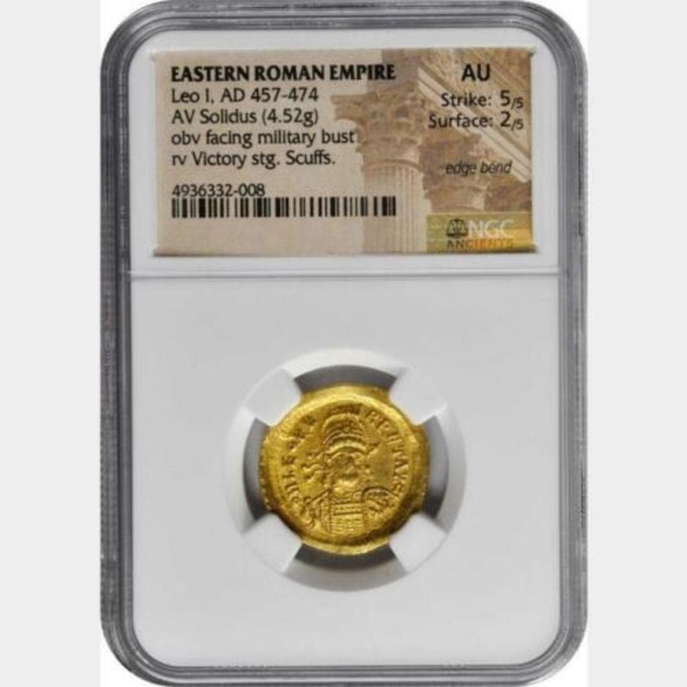 Ancient Roman LEO I, A.D. 457-474. Gold Solidus (4.52 gms),
