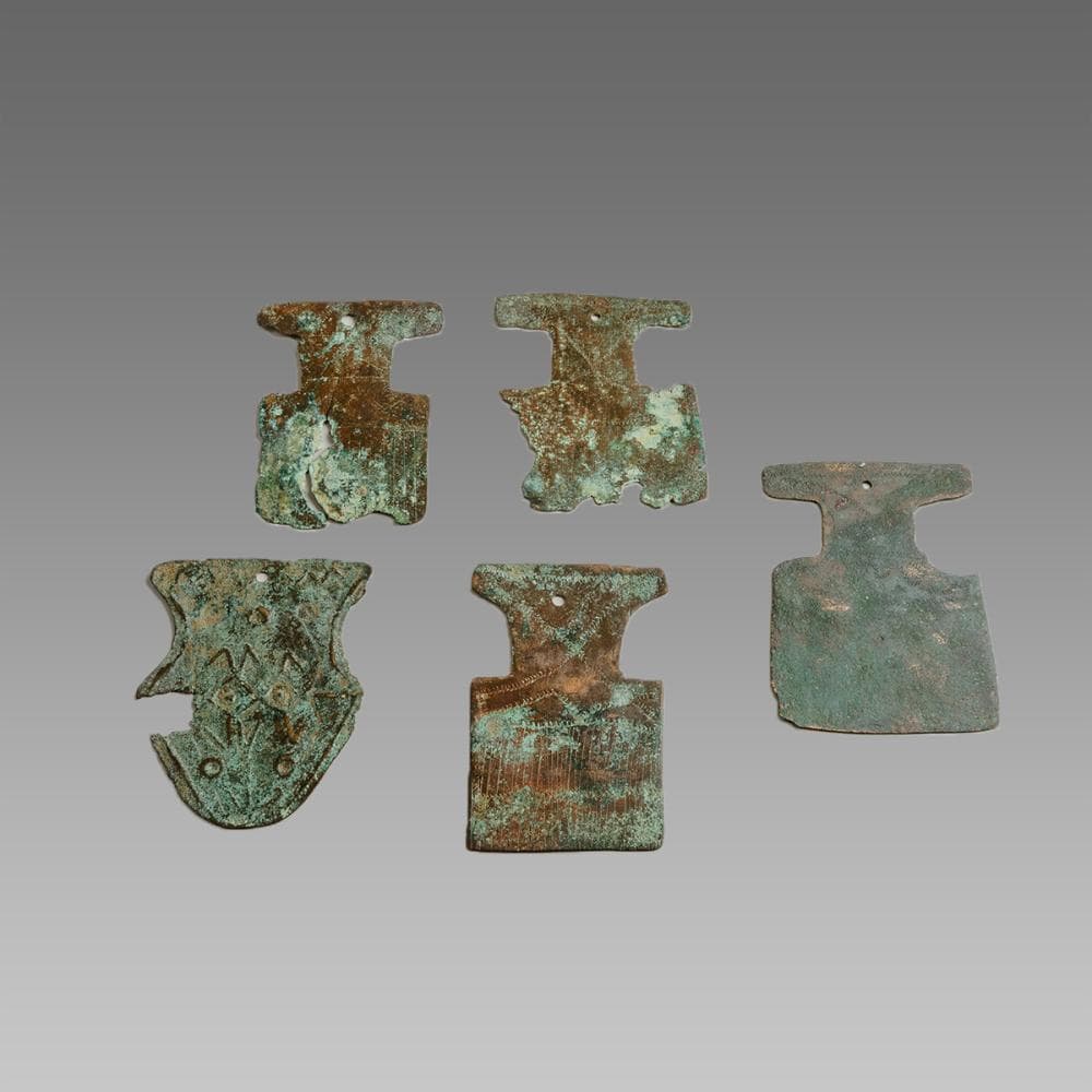 Lot of 5 Ancient Near Eastern Bronze Ornaments c.1000 BC.