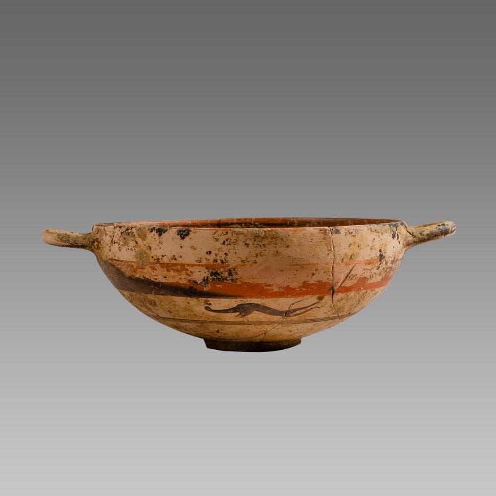 Ancient South Italian pottery Kylix Circa 350 B.C.