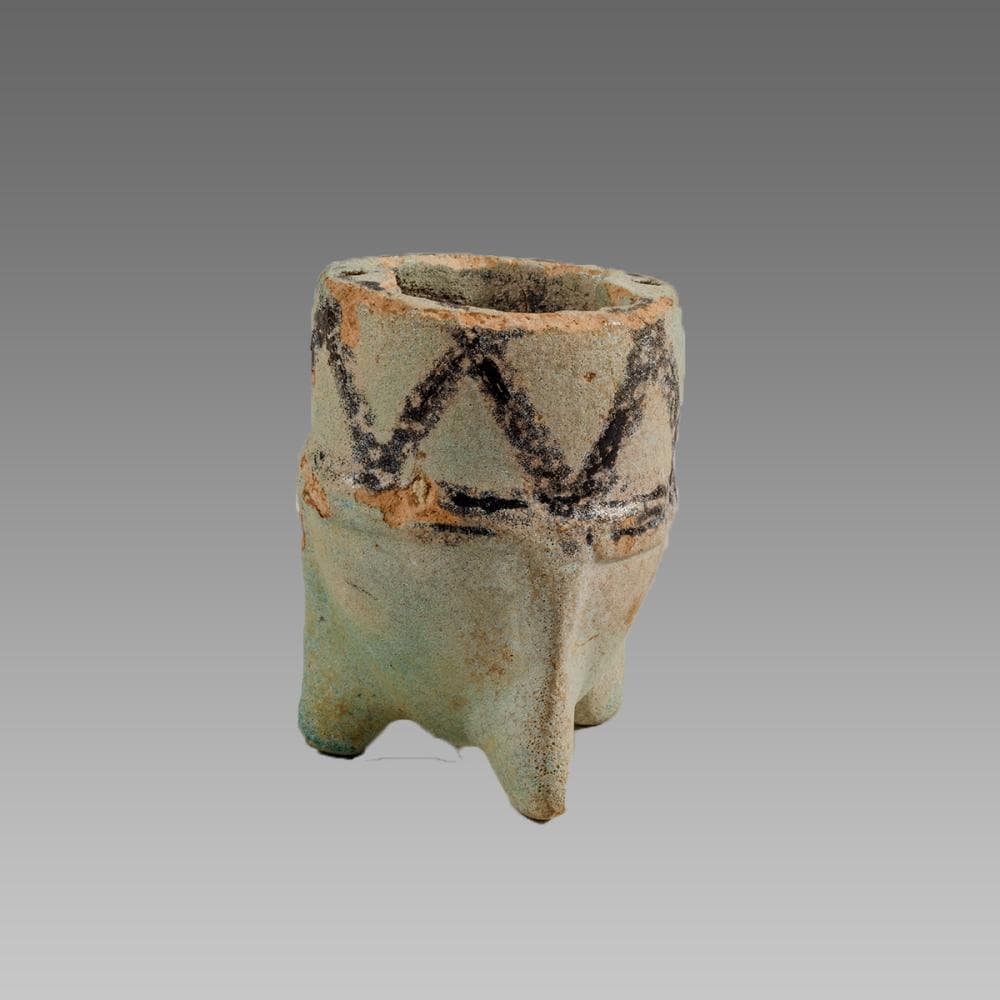 Ancient Egyptian Faience Footed Cup c.664-30 BC.