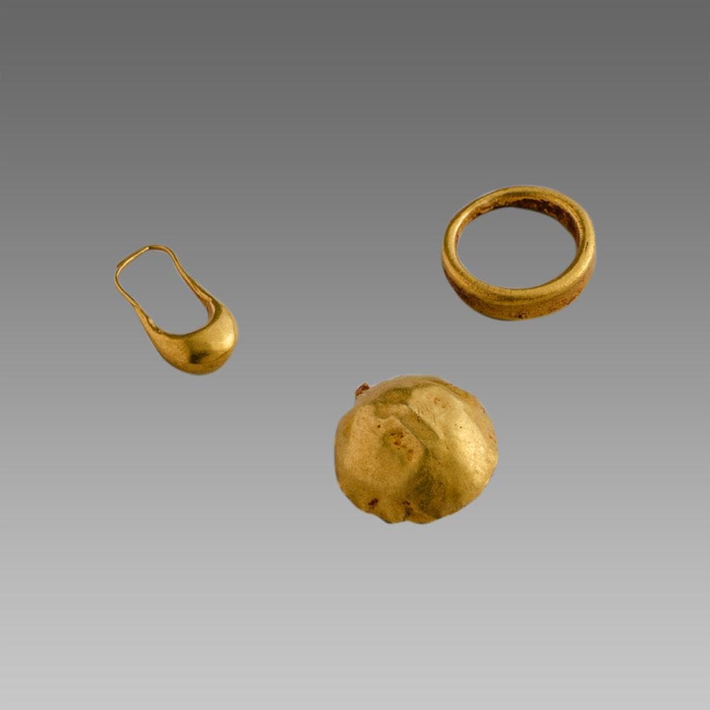 Lot of 3 Ancient Roman Gold Single Earring c.3rd cent AD.
