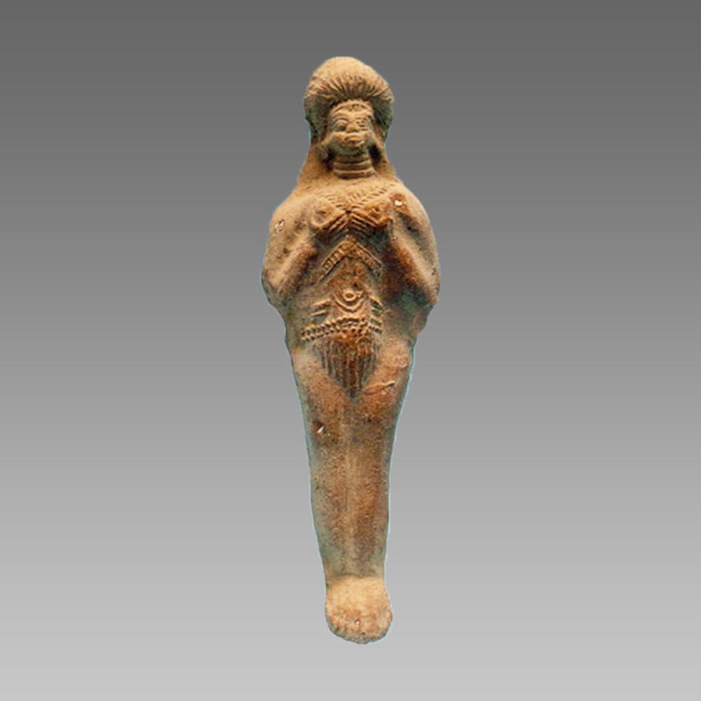 Ancient Elamite, Clay Fertility Idol c.1500-1000 BCE.