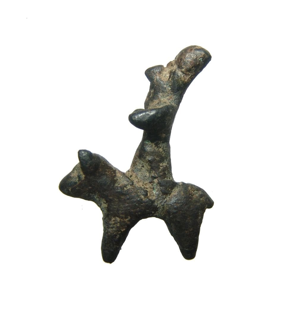A Near Eastern bronze votive horse and rider