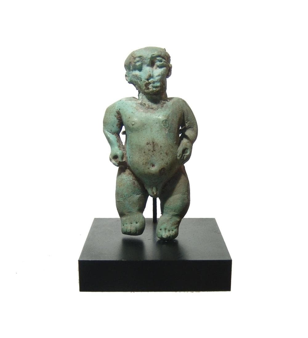 A large Egyptian faience figure of Pataikos