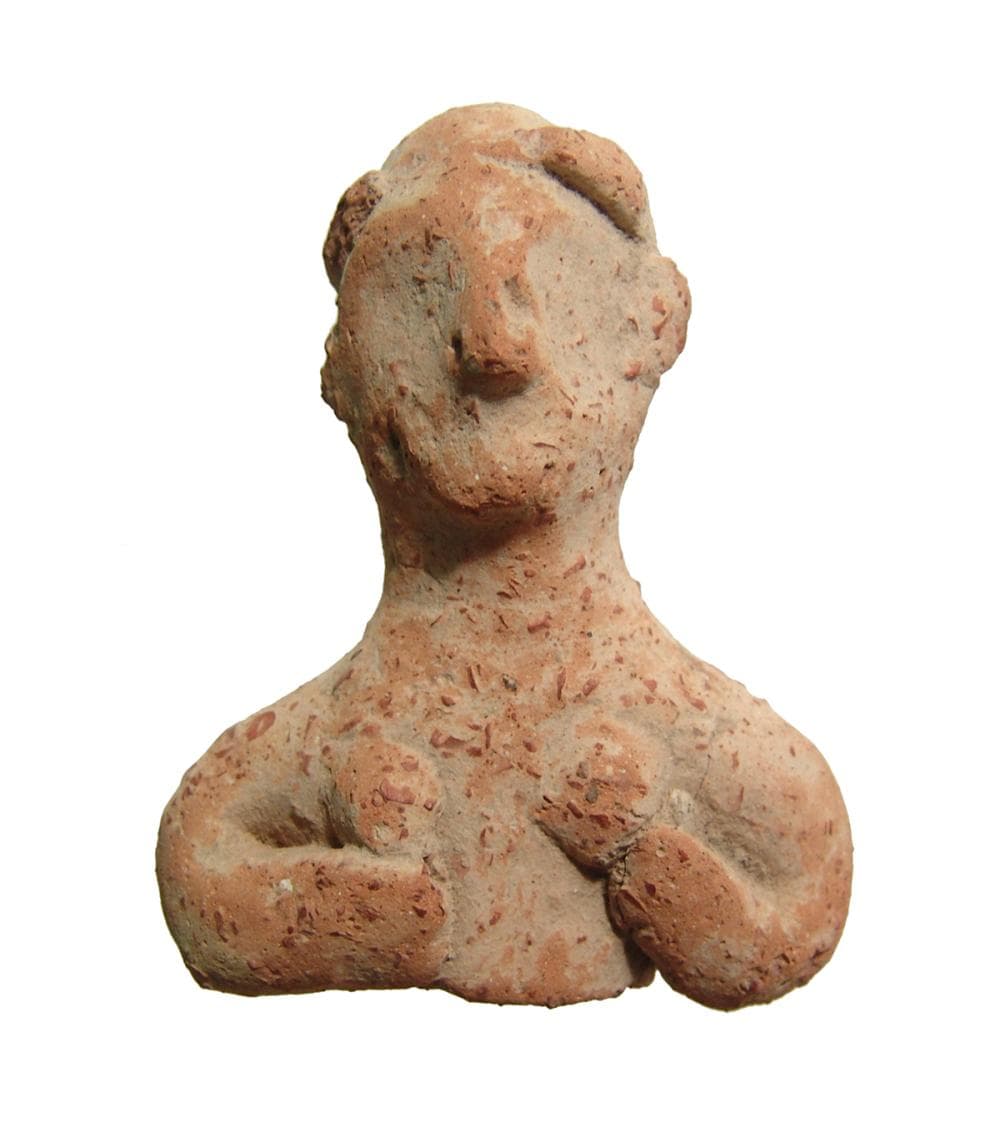 A Greek terracotta bust of a woma