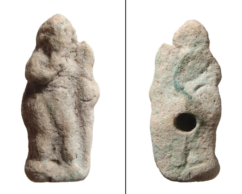 Egyptian faience amulet of Harpokrates, Roman Period