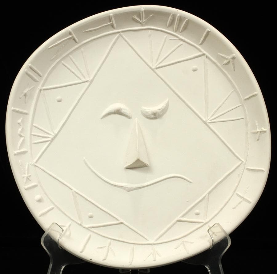 Pablo picasso white earthenware charger, 1956