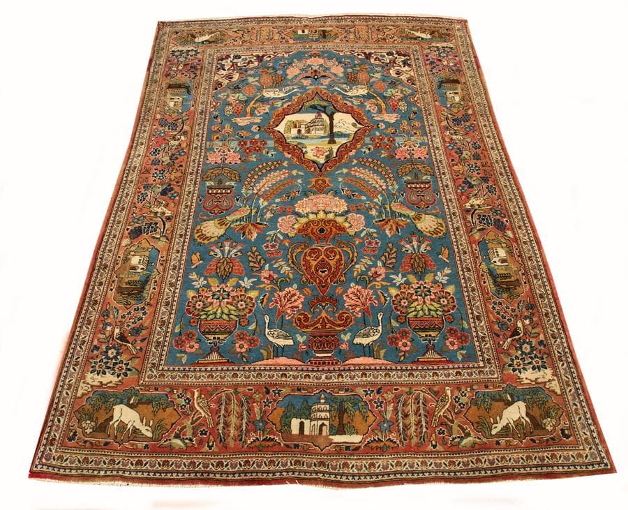 Persian kashan hand woven fine wool rug
