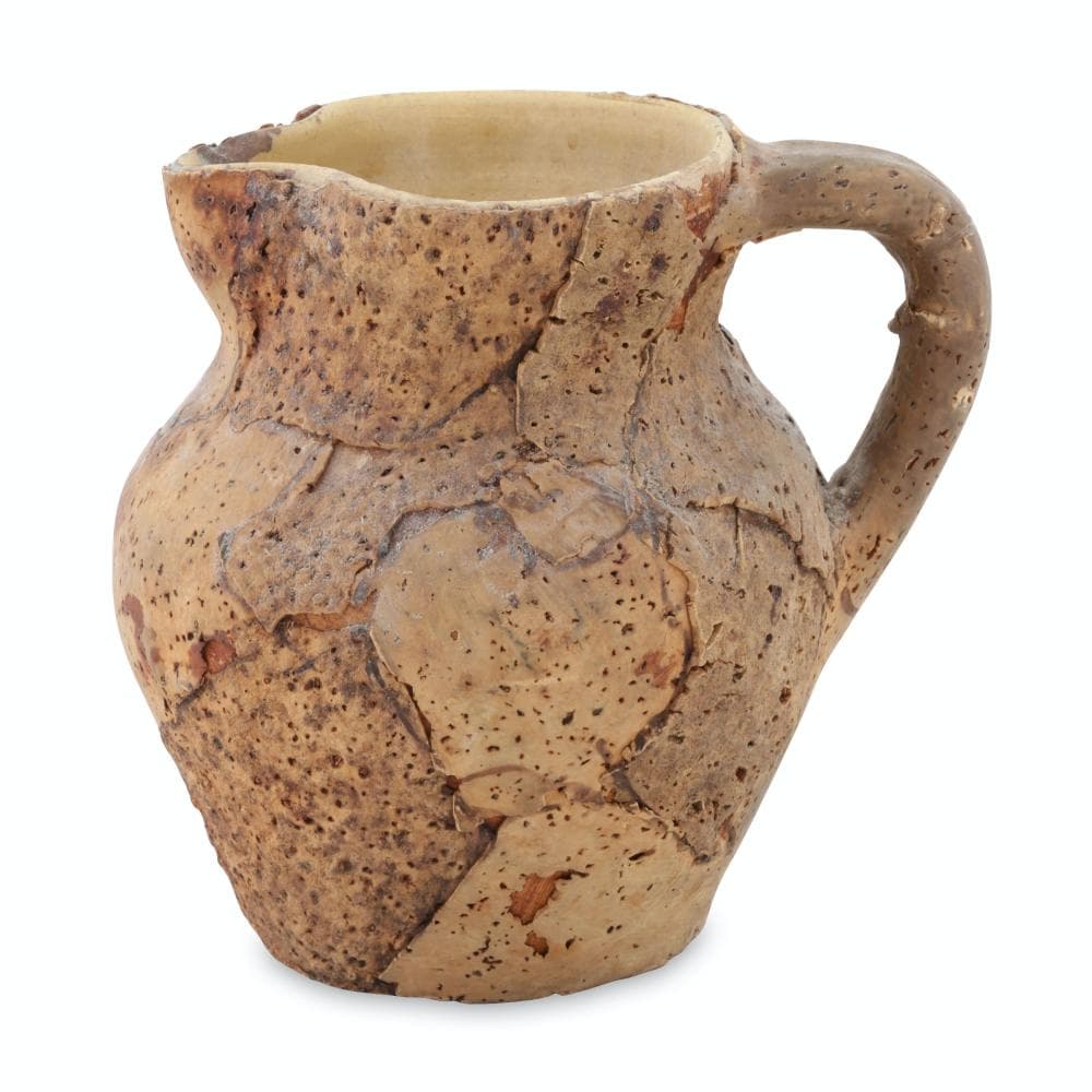 Cork-Covered Ontario Redware Pitcher