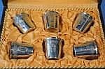 6 gilt silver small cups, 925, in original case