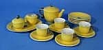 16-part porcelain mocha service, consisting of: