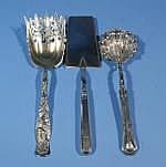 Sterling silver serving fork, 19th century, silver