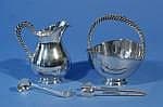 Silver milk jug and sugar bowl, 925 (ZI hallmark),