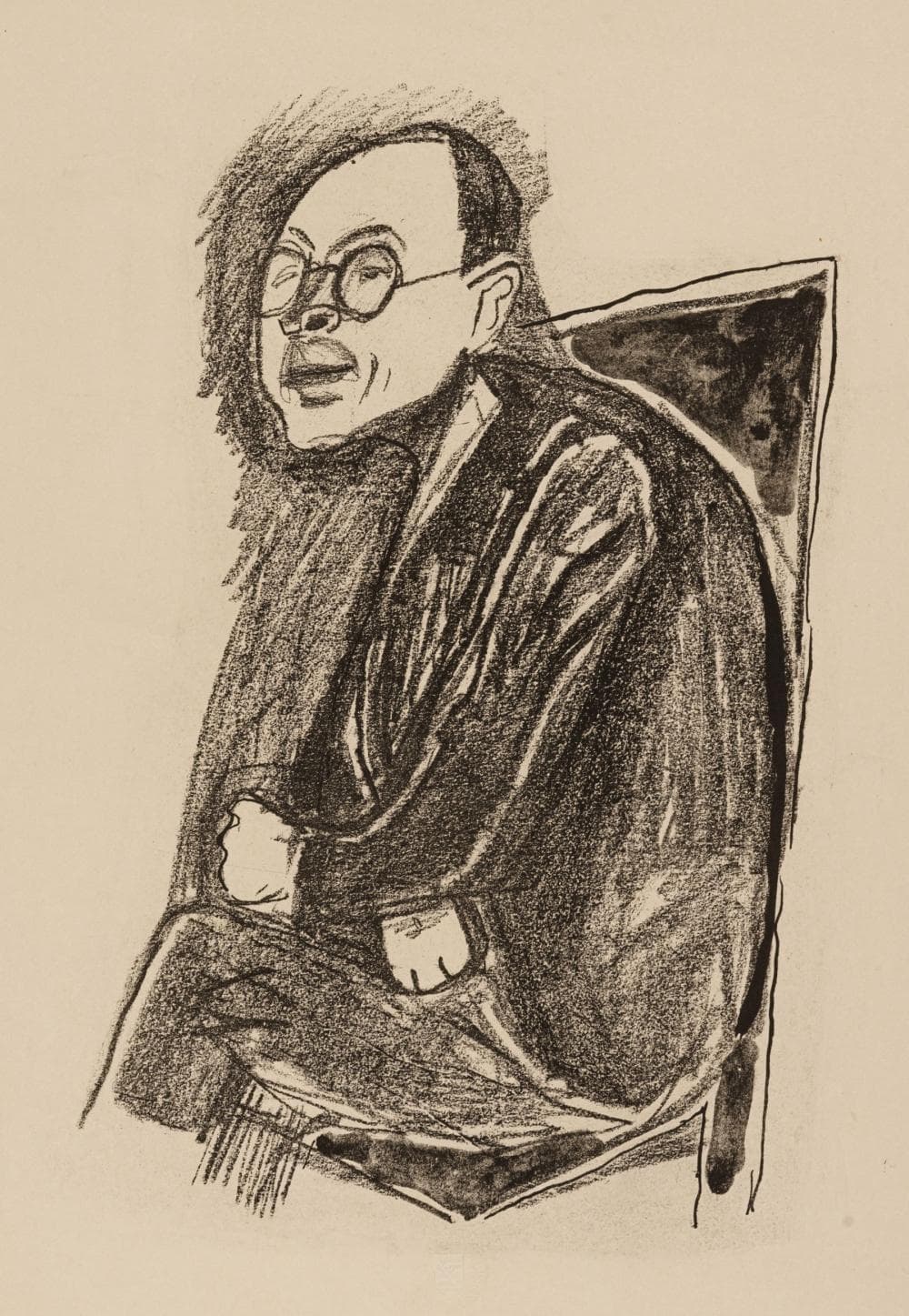 Otto Dix "Bildnis Dr. Löffler, sitzend II (vorgebeugt)". 1949.
