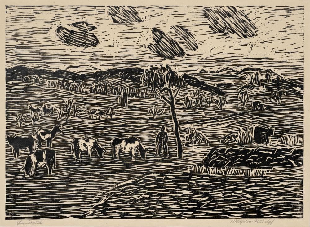 Wilhelm Rudolph, Weidende Kühe. Wohl 1930''s.