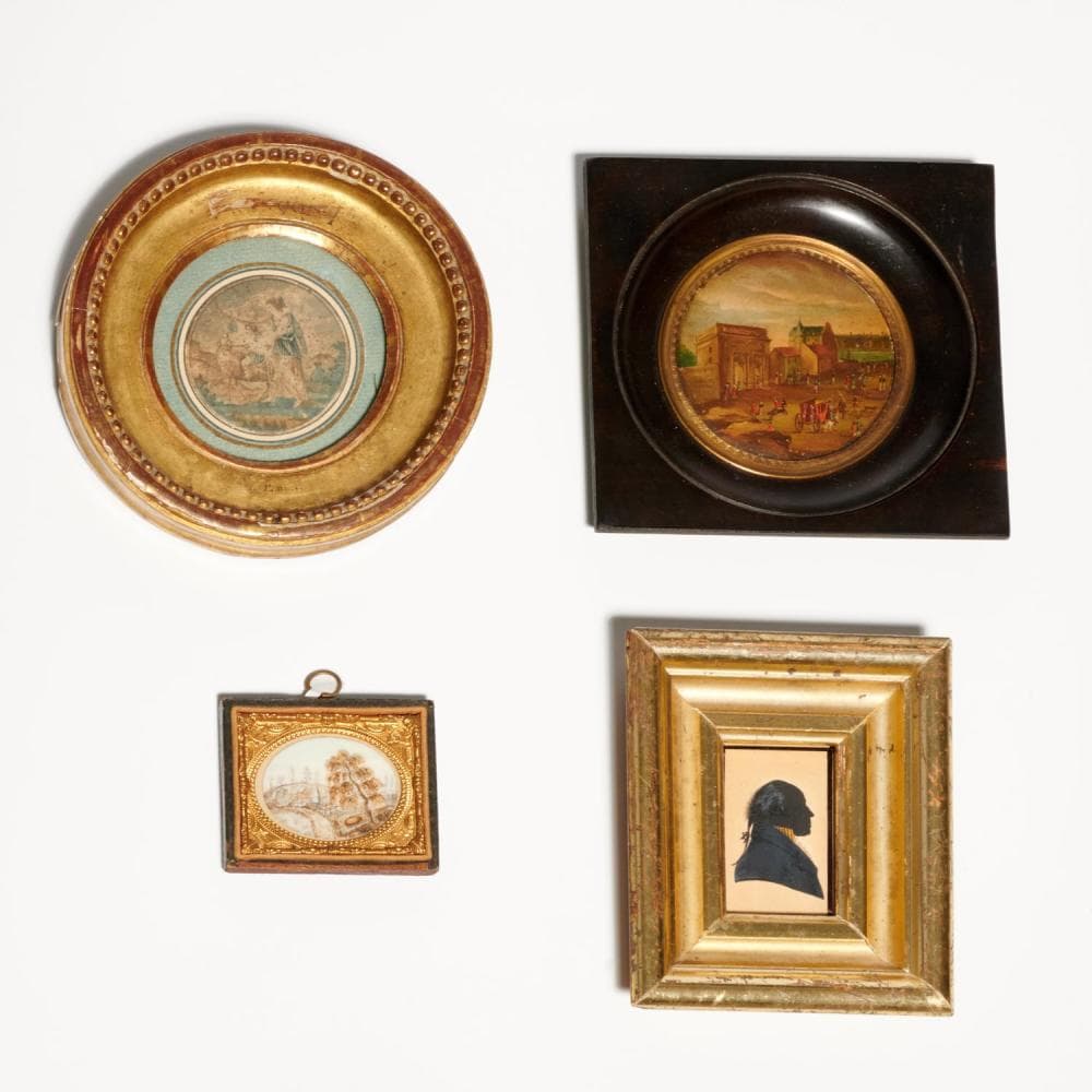 (4) antique miniature artworks