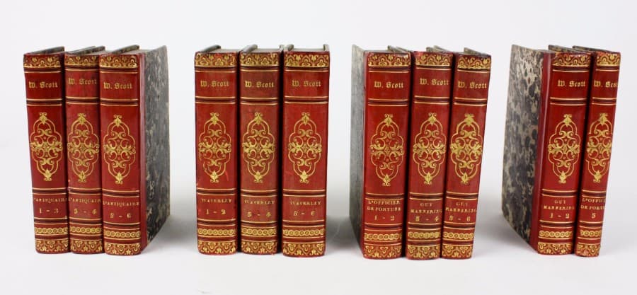 Walter SCOTT (1771-1832) 3 oeuvres complètes 1828 en 11 volumes...