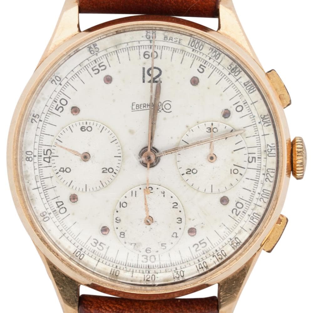 Vintage Eberhard 18k Gold Chronograph Watch