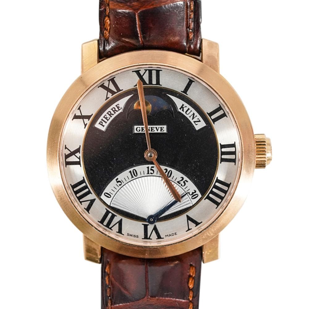 Pierre Kunz 18k Rose Gold Moon Phase Watch