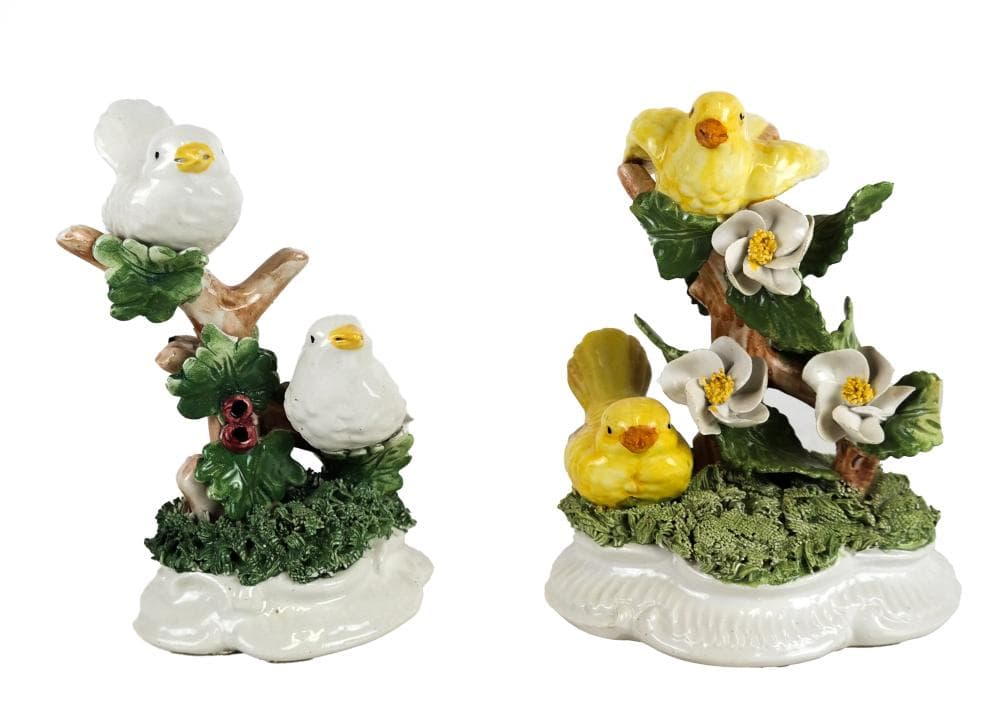 Two Italian Majolica Bird Groups