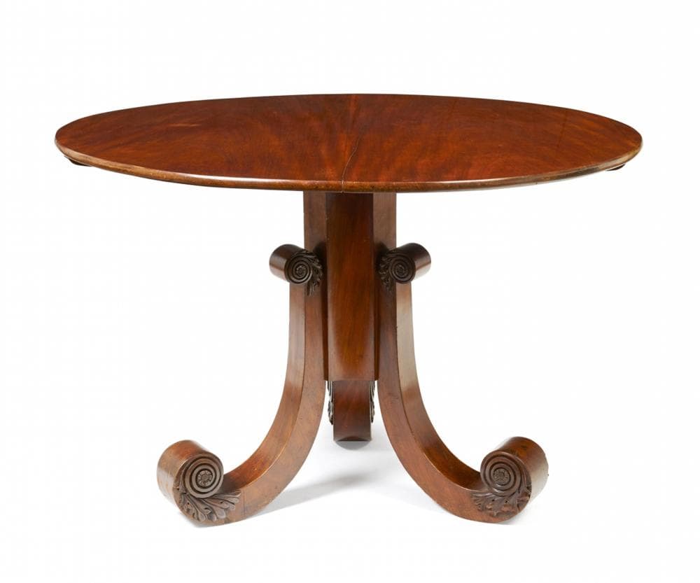 A round folding table from Fischbach Palace