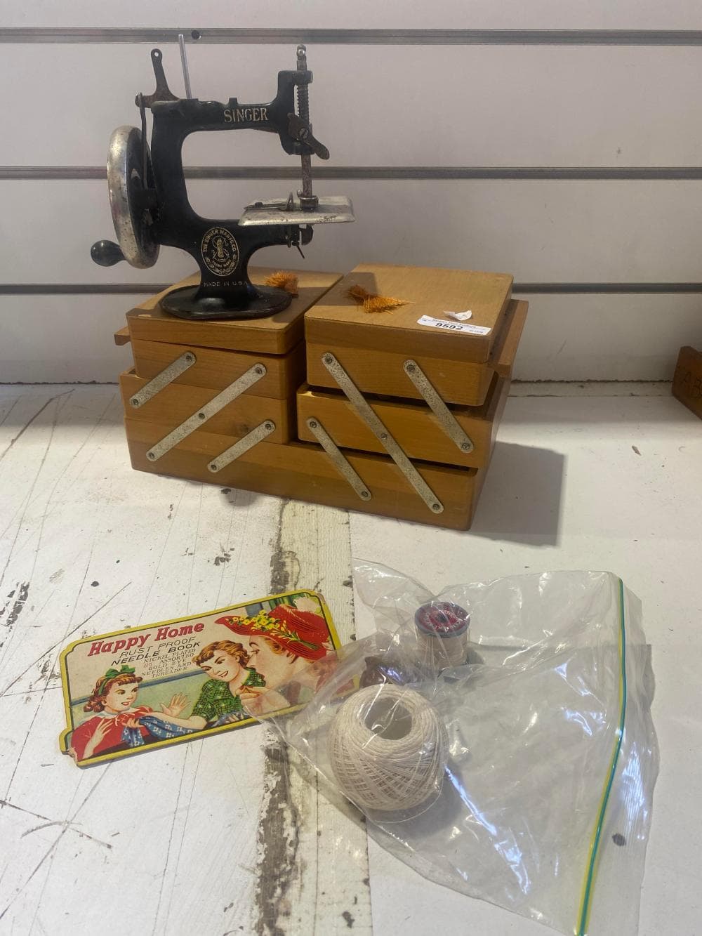 Minature toy Singer sewing machine made in U.S.A