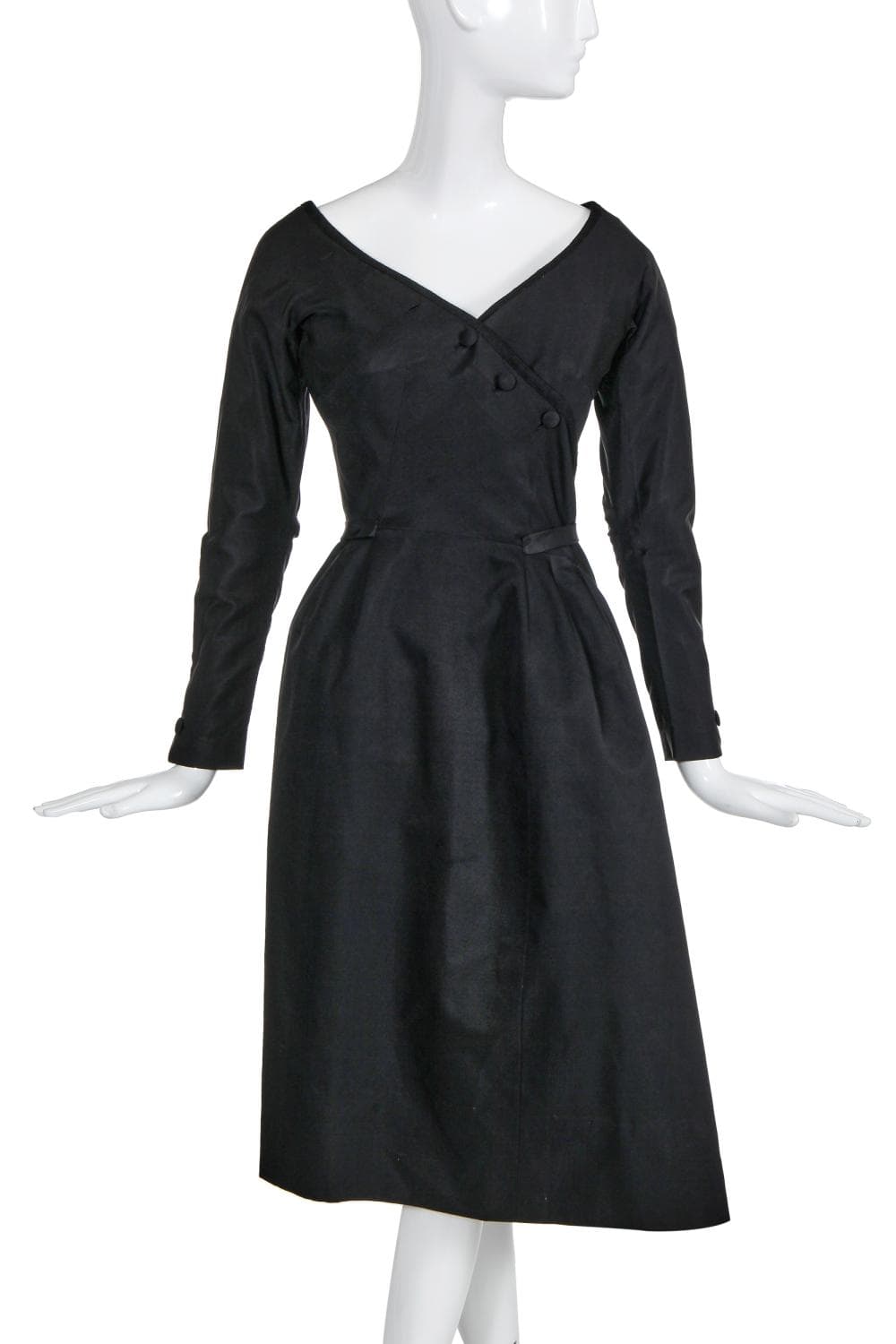 An unusual Christian Dior couture wrap-around dress, 1950-51