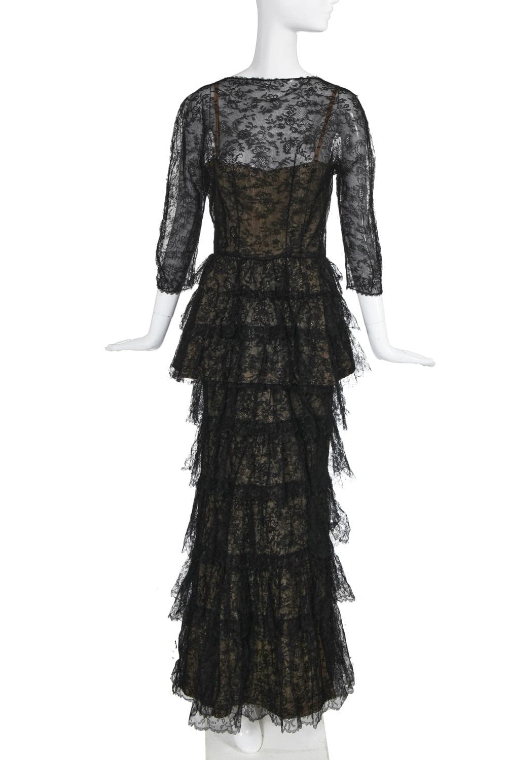 A Balenciaga couture Spanish-inspired lace dress, Spring-Summer 1950