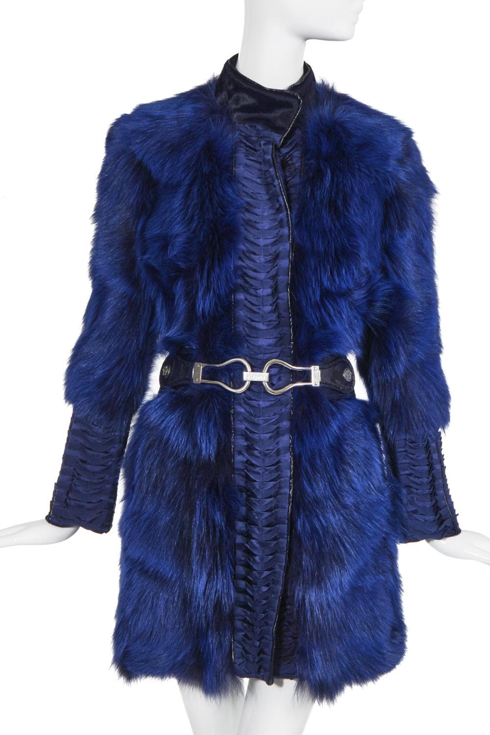 A Versace blue fox fur coat, Autumn-Winter 2006-07