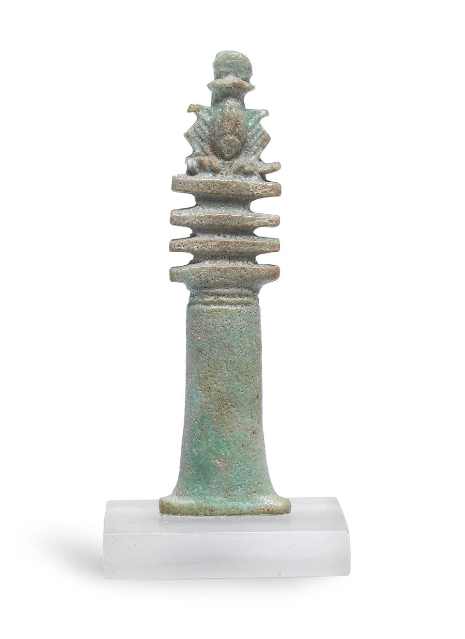 An Egyptian green faience Djed pillar