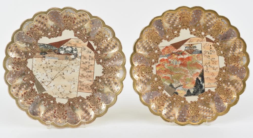 Pair of satsuma plates