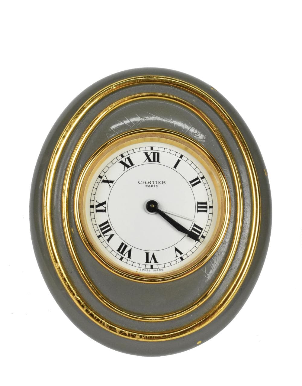Vintage Cartier Enamel Swiss Made Desk Clock
