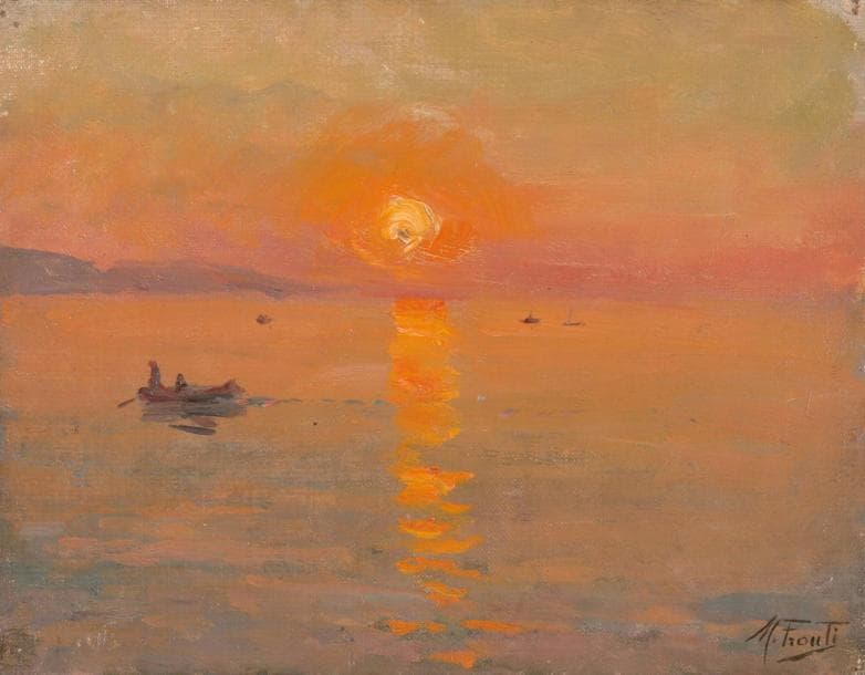 Michel FRONTI (1862-?) Le coucher de soleil