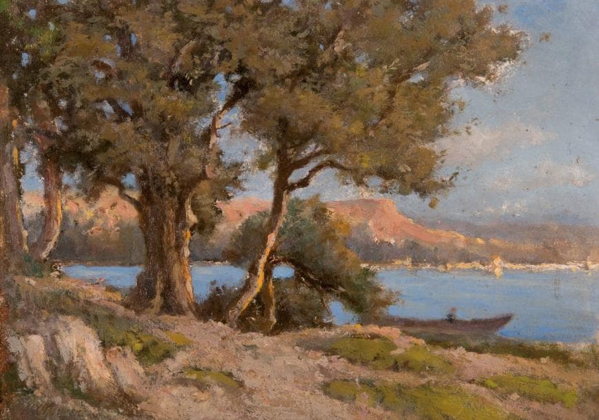 Ecole provençale du début du XXème siècle Barques en bord de côte