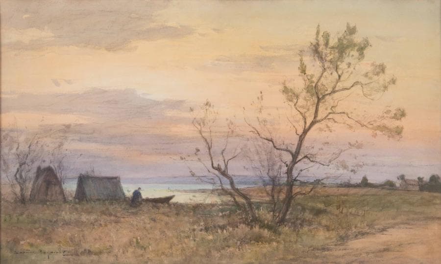 Casimir RAYMOND (1870-1955) Paysage de Camargue Pastel