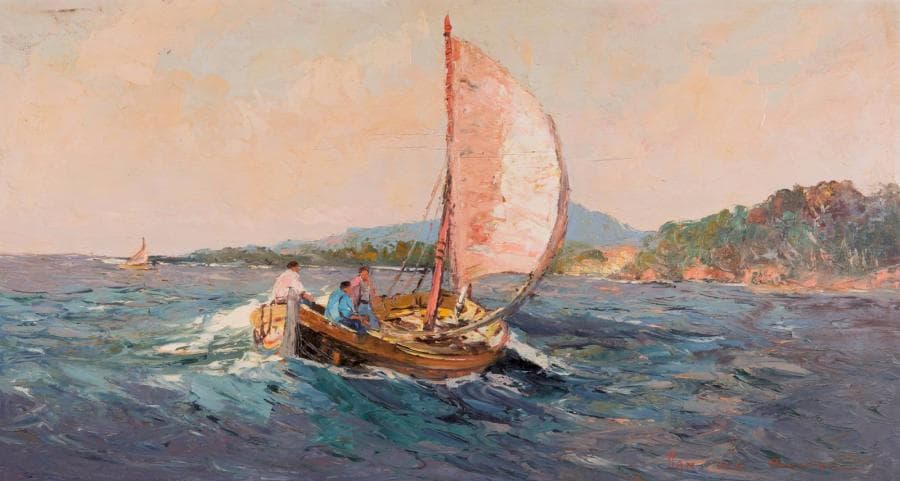 Jacques VAN DEN BUSSCHE (1925) Rentrée au port sur la côte bleue