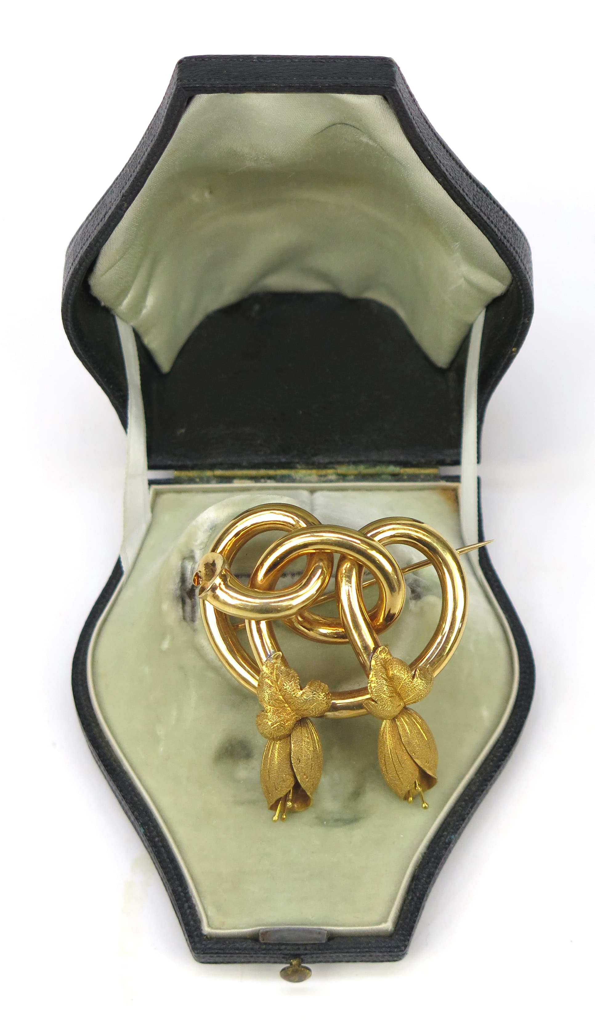Brosch, 18 karat rödguld