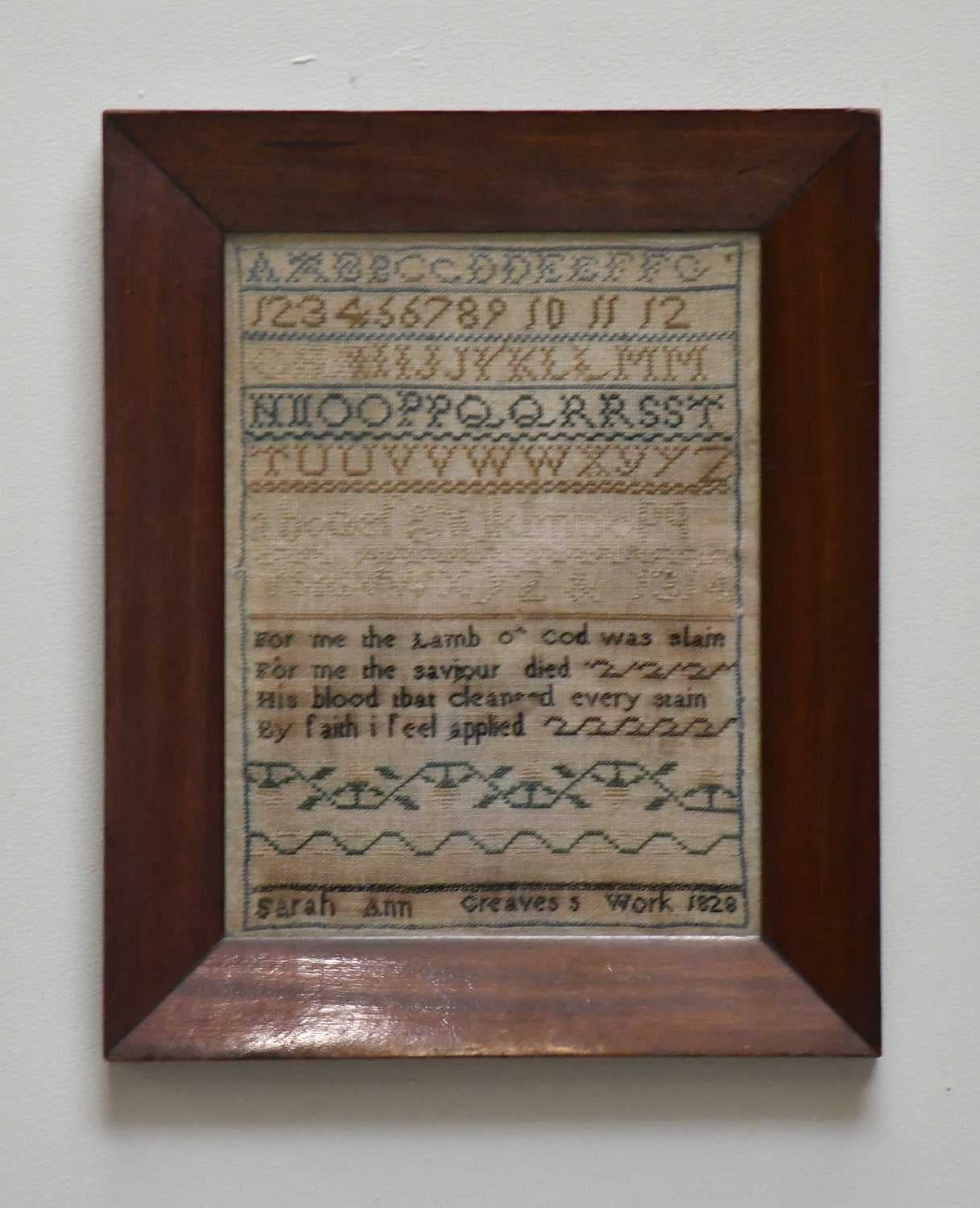 A 19th century sampler by Sarah Ann Greaves
