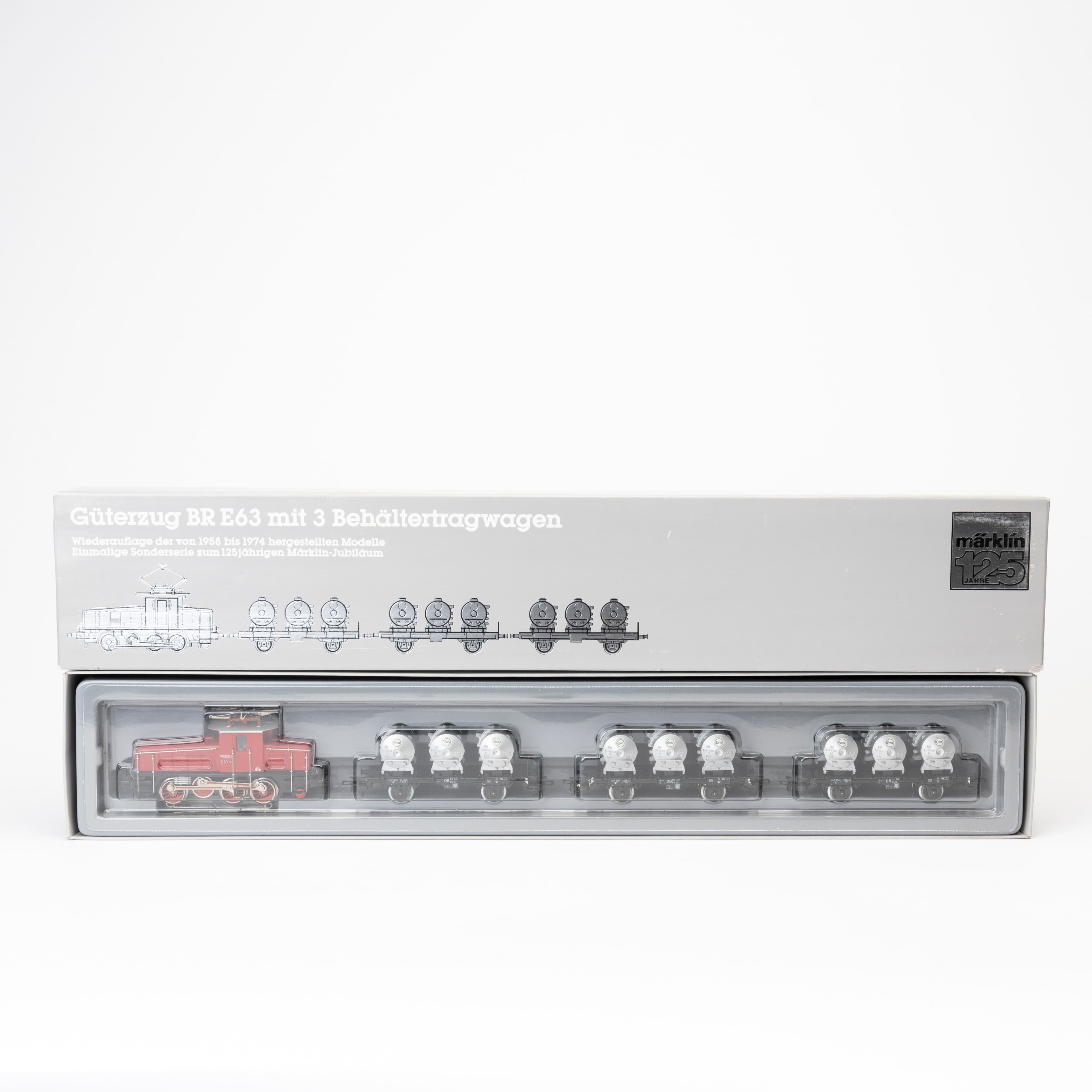 MÄRKLIN 2874 tågset med växellok och 3 behållarevagnar, originalförpackning