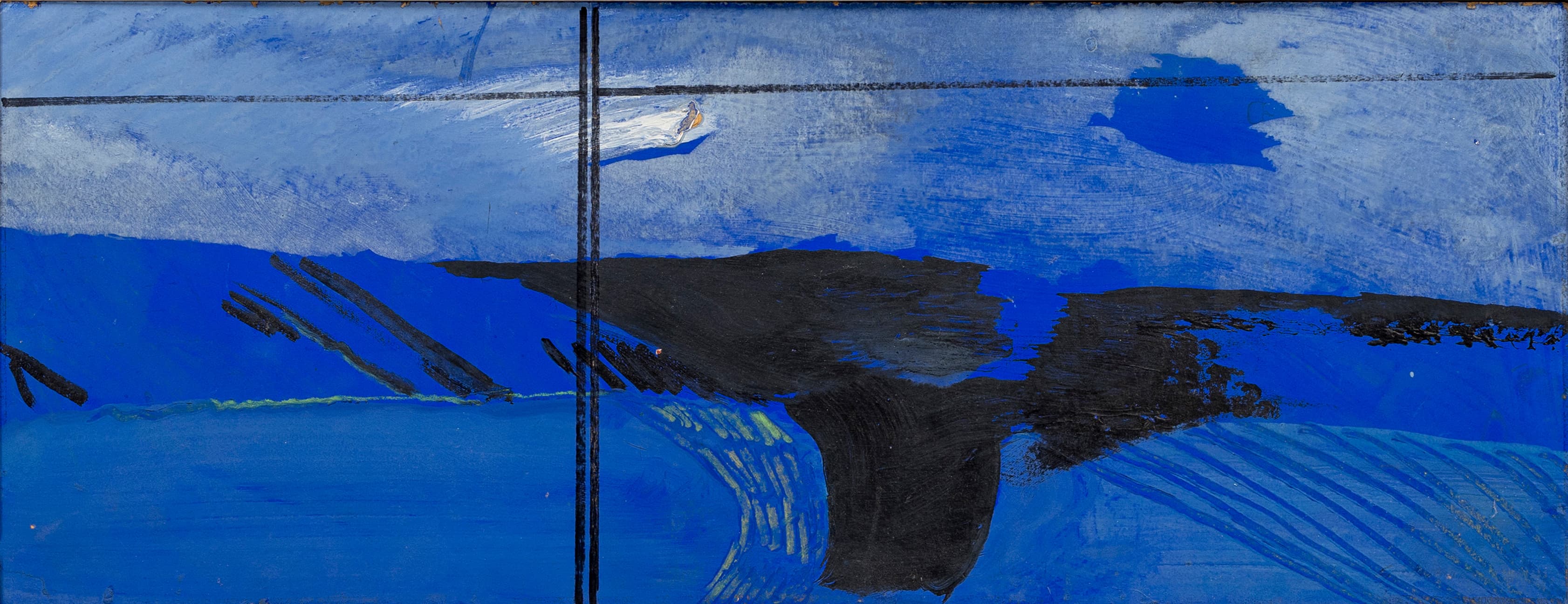 GUNNAR JOHNSSON (1917-2007). "Strand", olja på pannå, osignerad beställd