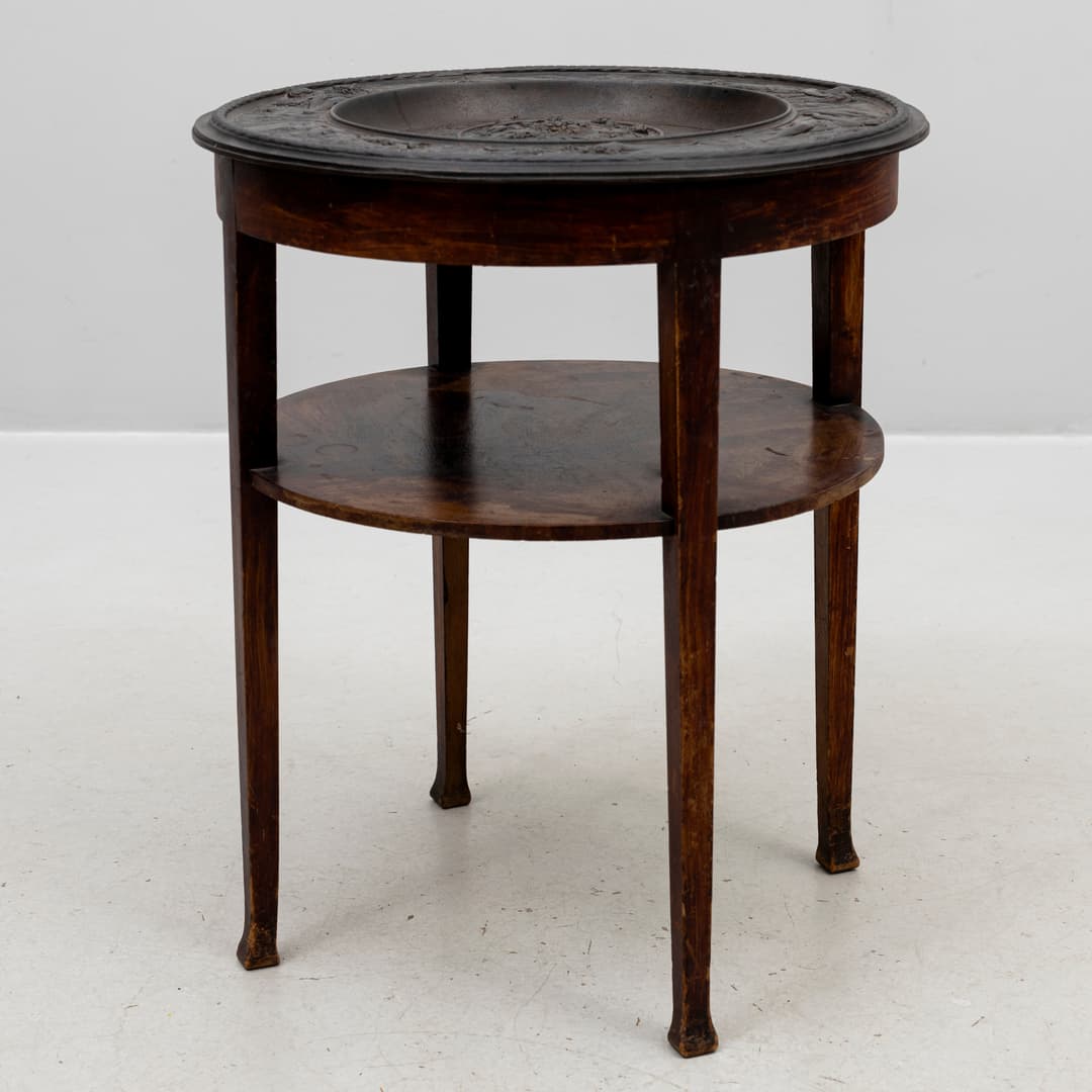 RÖKBORD, gjutjärn, underrede av trä, 1800/1900.