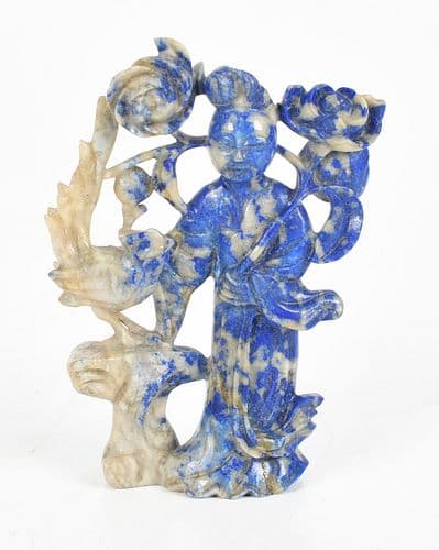 A Chinese Lapis Lazuli Carving of a Beauty