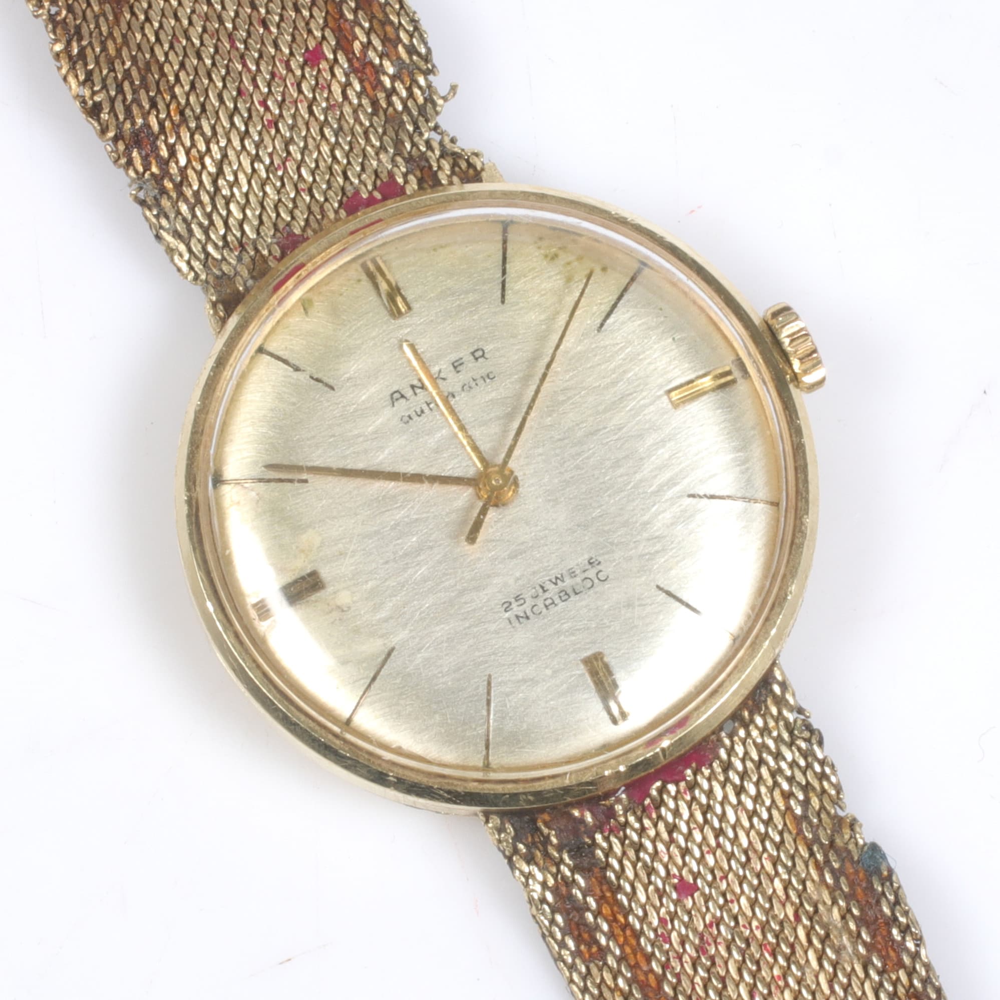 ARMBANDSUR och ARMBAND, 14k guld, Anker Automatic. 1900-talets mitt.