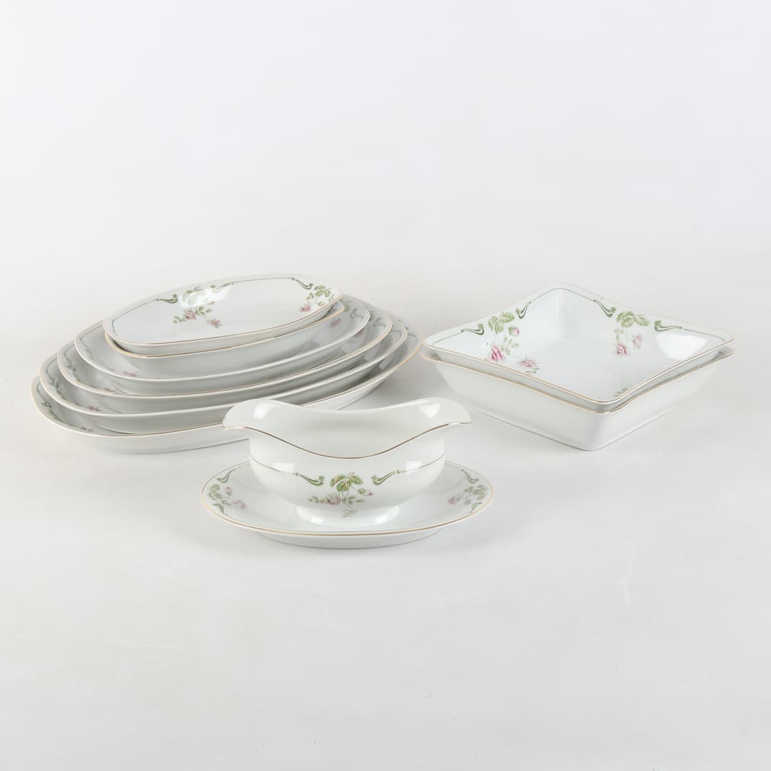 SERVISDELAR 11 delar, porslin, jugend, Schönwald. 1900-talets början.