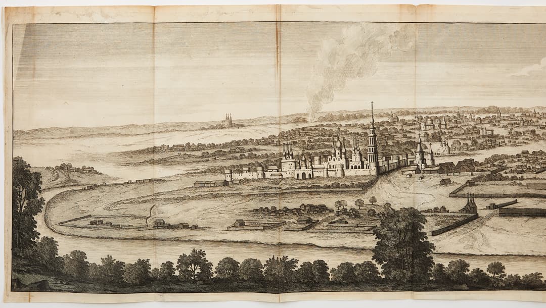 LARGE PANORAMIC VIEW OF MOSCOW, c. 1715.