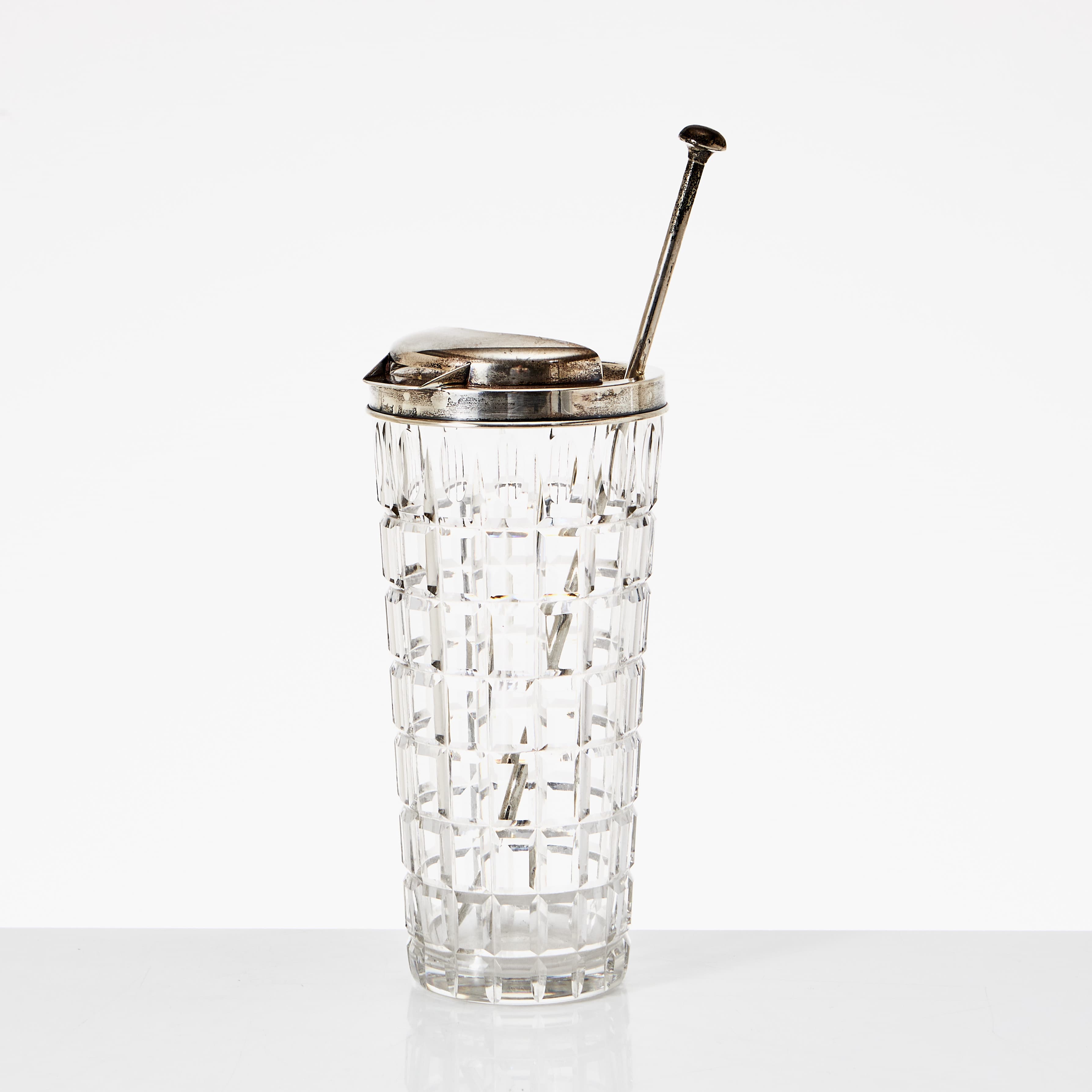 T.G. HAWKES & Co. Cocktailkanna med sked, sterlingsilver och glas