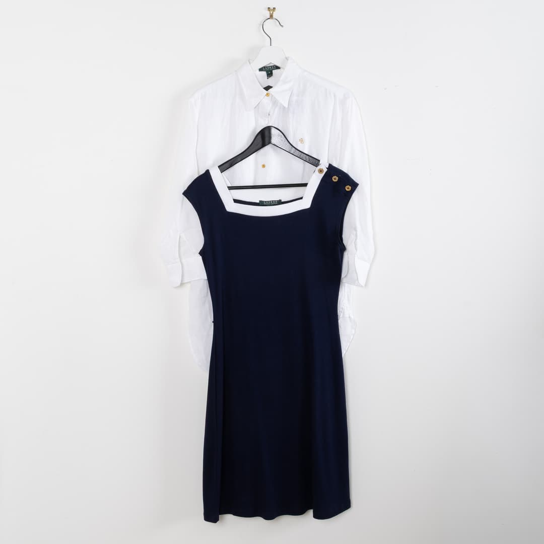 LAUREN- RALPH LAUREN, Två delar, Klänning samt linneskjorta, storlek S & M.