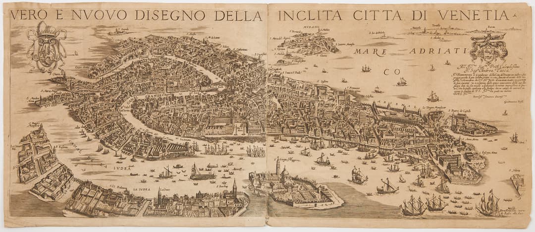 MAP OF VENICE BY DE ROSSI, Rome c. 1680.